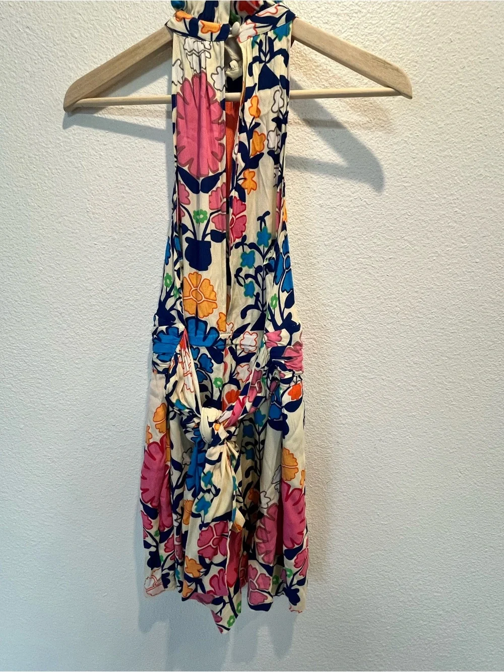 Anthropologie Floral Halter Romper in Pink, Blue‎ & Cream new without tags